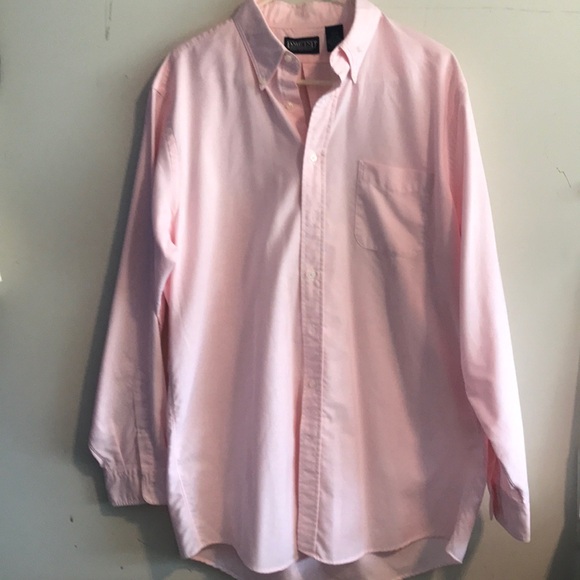 EUC Mens Lands’ End  Oxford Pink Buttondown Men’s Tall 17-36 - Picture 1 of 5